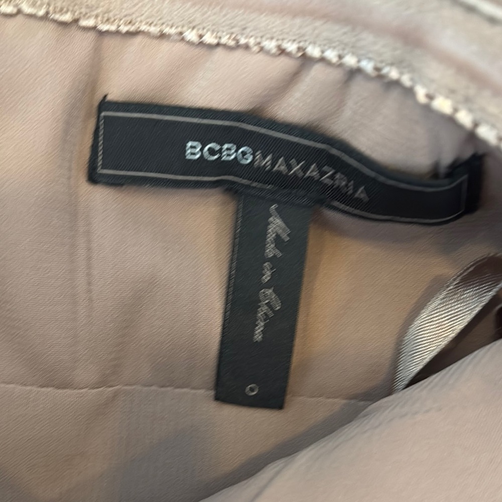 Elegant Ruched Dress in Taupe and Brown by BCBG Maxazria (size 0) - Picture 3 of 5